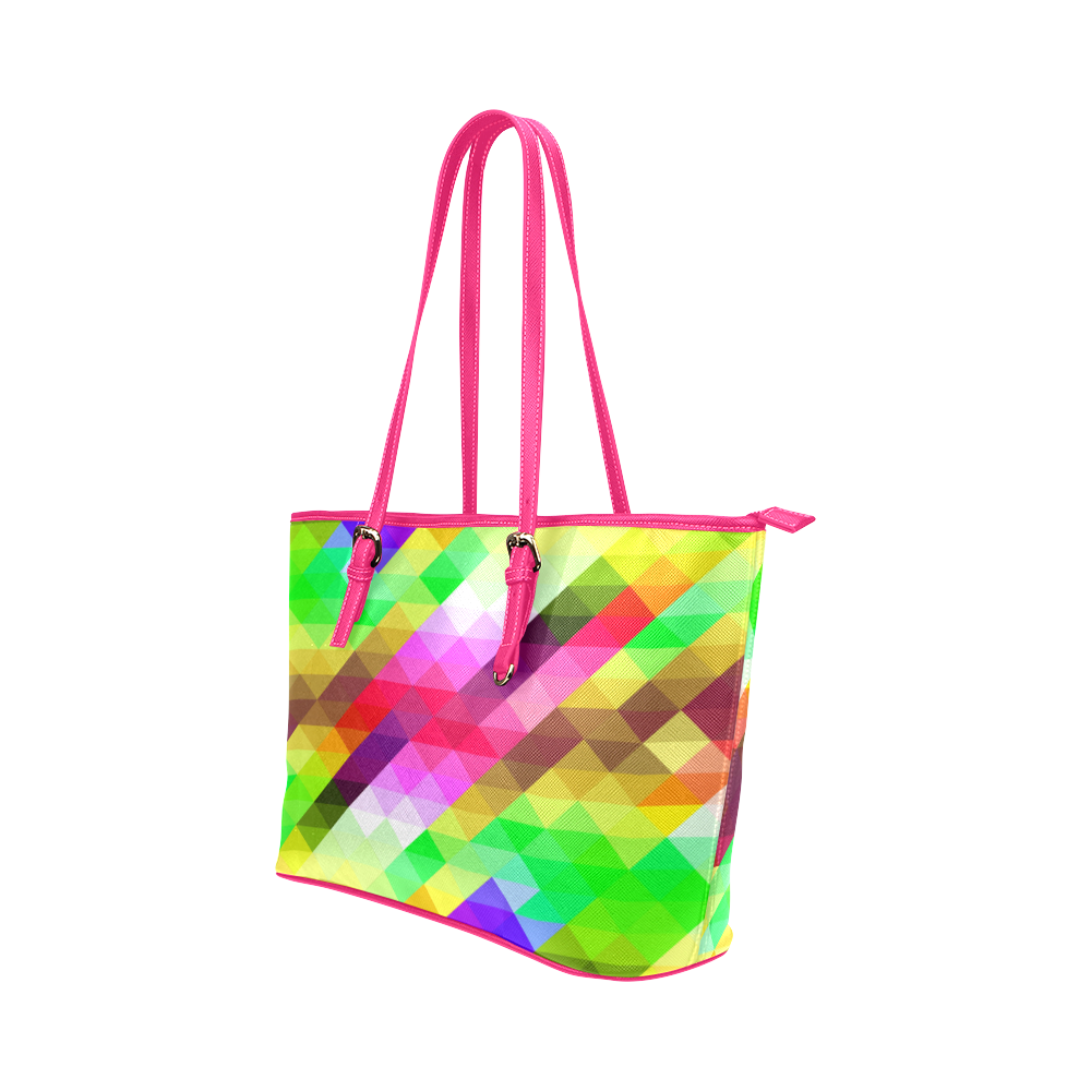 ABSTRACT FRAGMENTS Leather Tote Bag/Large (Model 1651)