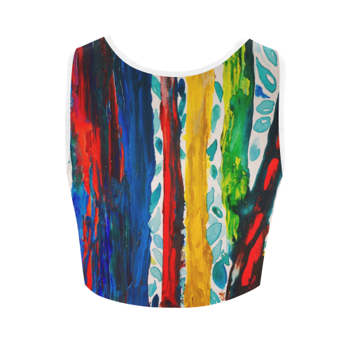 Rainbow Eucalyptus Graffiti artist tree Women's Crop Top (Model T42)