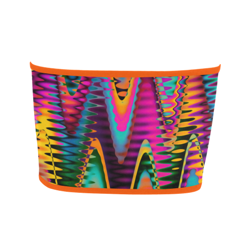 WAVES DISTORTION chevrons multicolored Bandeau Top
