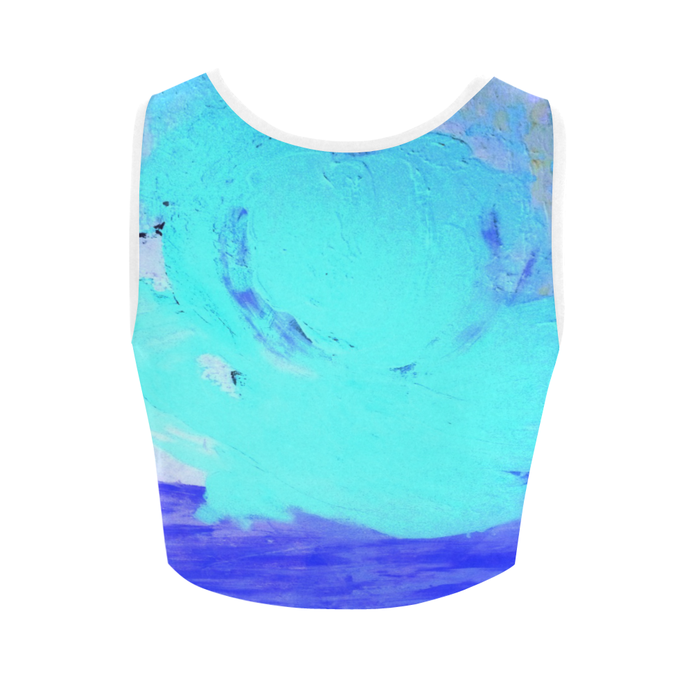 Abstract in Nature ICE BLUE Women's Crop Top (Model T42)