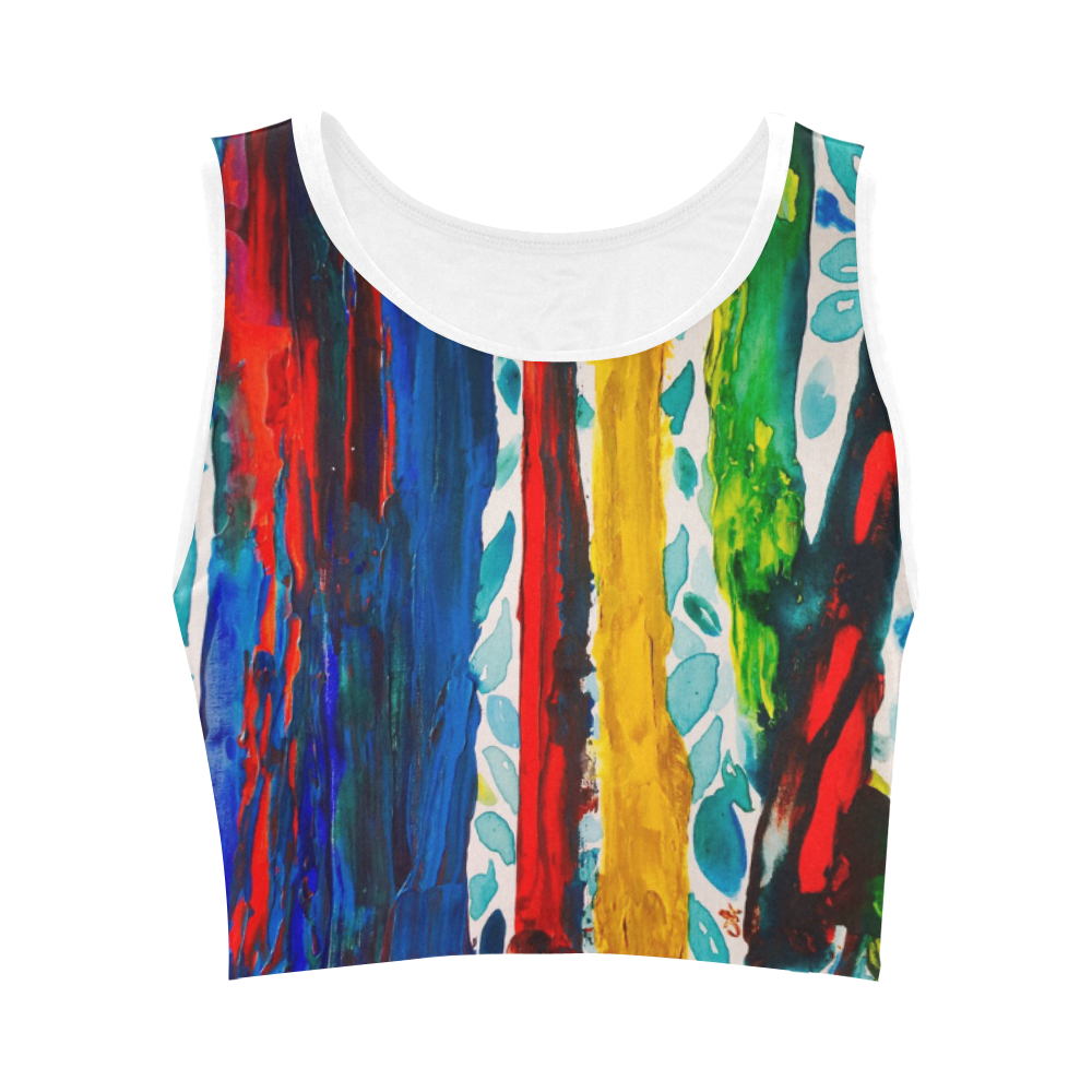 Rainbow Eucalyptus Graffiti artist tree Women's Crop Top (Model T42)