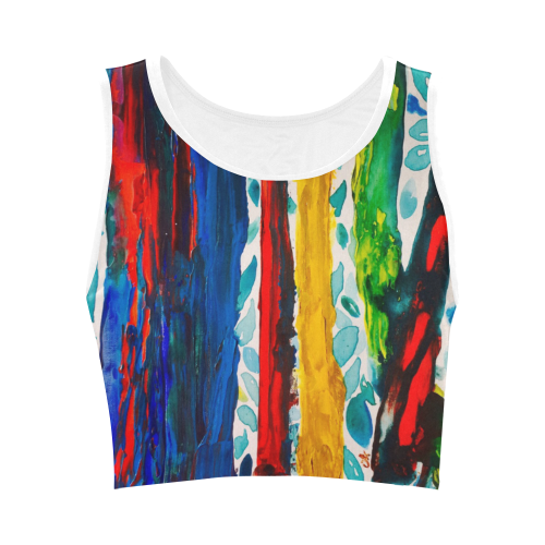 Rainbow Eucalyptus Graffiti artist tree Women's Crop Top (Model T42)