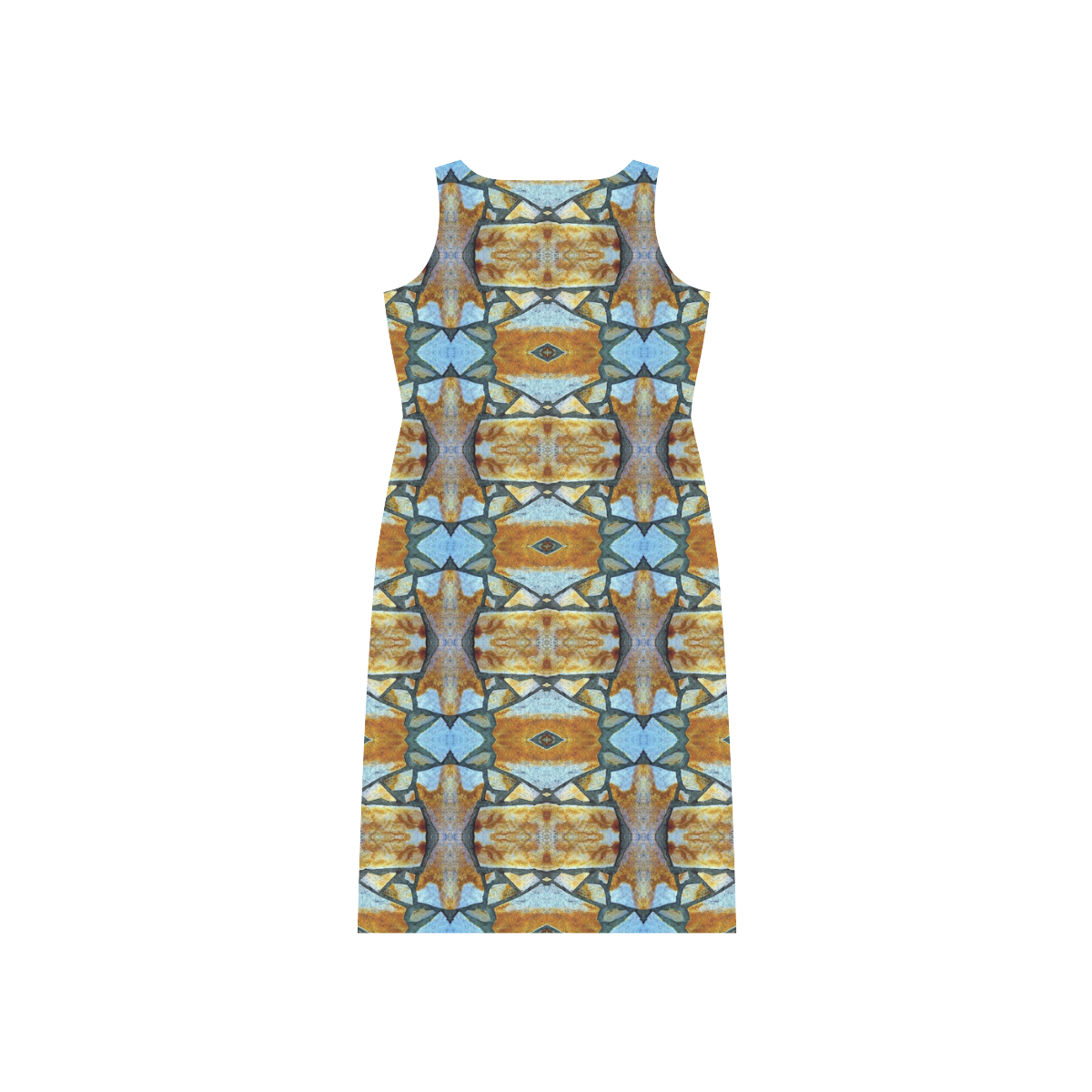 Columns Stone Pattern Phaedra Sleeveless Open Fork Long Dress (Model D08)