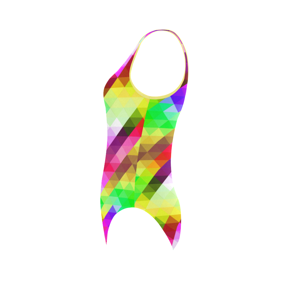 ABSTRACT FRAGMENTS Vest One Piece Swimsuit (Model S04)