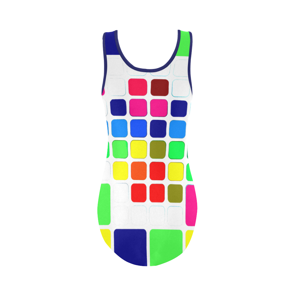 ABSTRACT FRAGMENTS-3 Vest One Piece Swimsuit (Model S04)