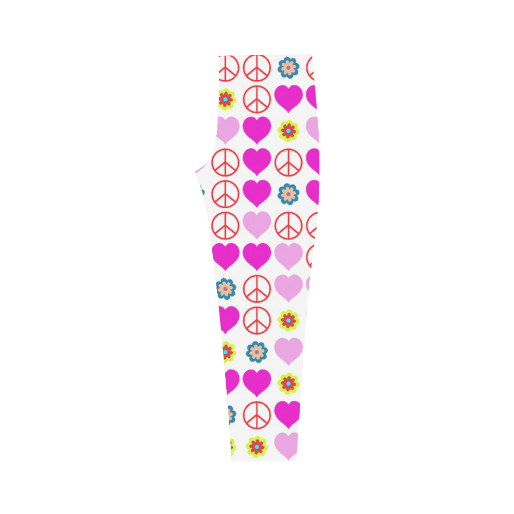 peace and love, pink Capri Legging (Model L02)