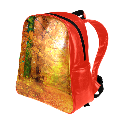 Vermont Autumn Nature Landscape Multi-Pockets Backpack (Model 1636)