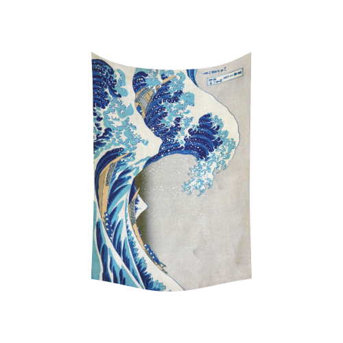Great Wave Off Kanagawa Hokusai Cotton Linen Wall Tapestry 60"x 40"