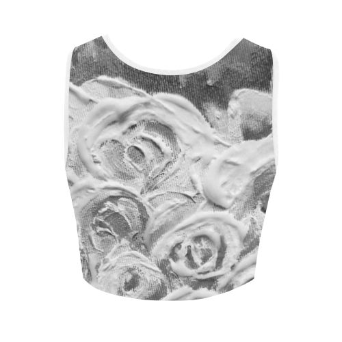 Roses on Fire bnw Women's Crop Top (Model T42)