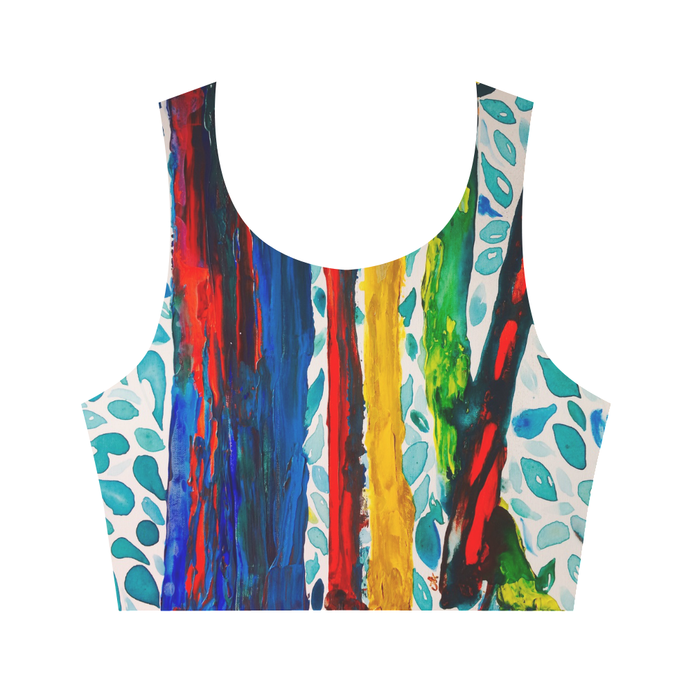 Rainbow Eucalyptus Graffiti artist tree Women's Crop Top (Model T42)