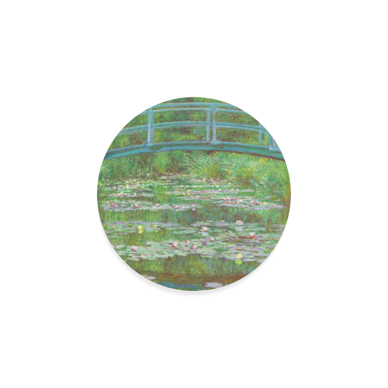 Monet Japanese Bridge Water Lily Pond Round Coaster