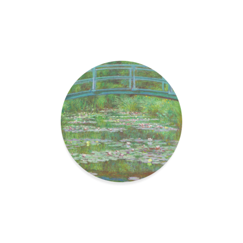 Monet Japanese Bridge Water Lily Pond Round Coaster