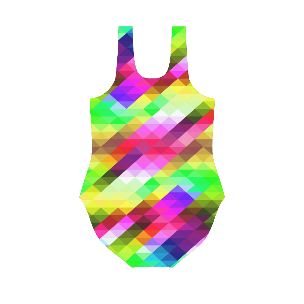 ABSTRACT FRAGMENTS Vest One Piece Swimsuit (Model S04)