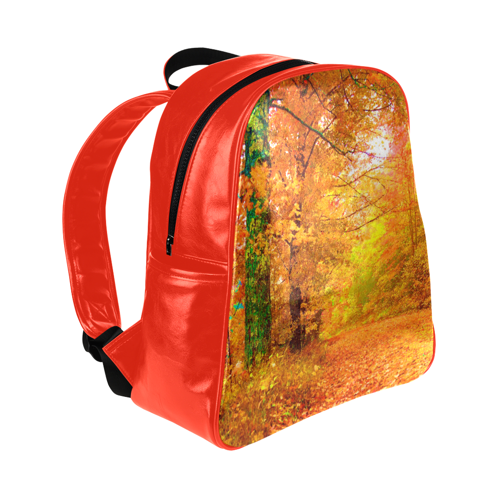 Vermont Autumn Nature Landscape Multi-Pockets Backpack (Model 1636)