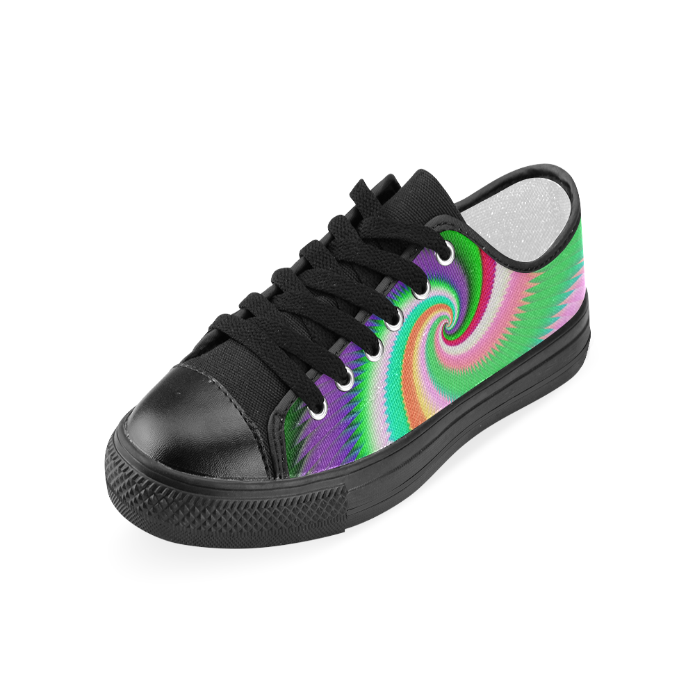 Colorful Spiral Dragon Scales Women's Classic Canvas Shoes (Model 018)