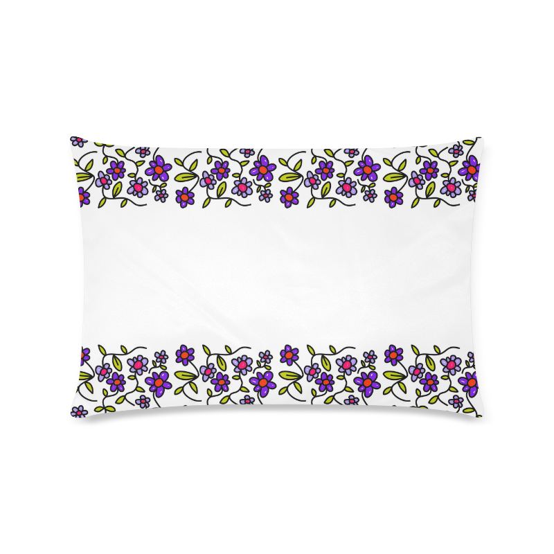Floral Custom Zippered Pillow Case 16"x24"(Twin Sides)