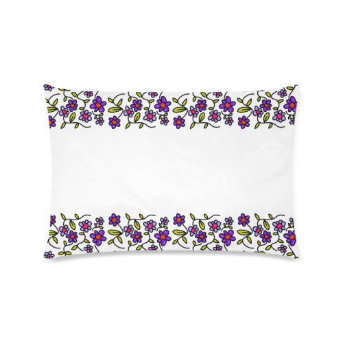 Floral Custom Zippered Pillow Case 16"x24"(Twin Sides)