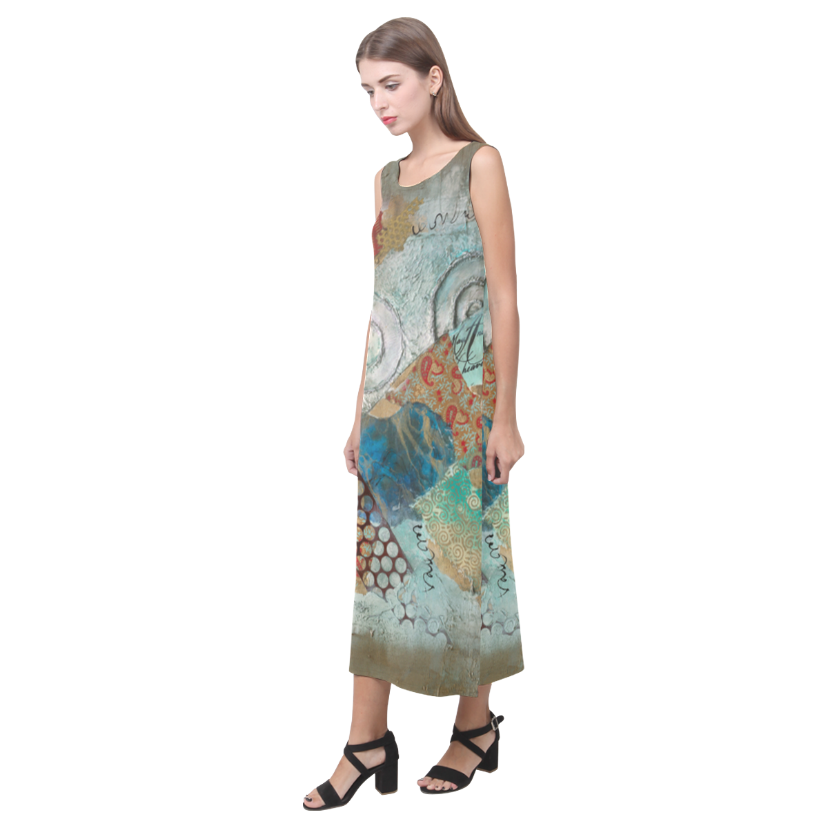 "HEY JUDE"-LONG DRESS Phaedra Sleeveless Open Fork Long Dress (Model D08)