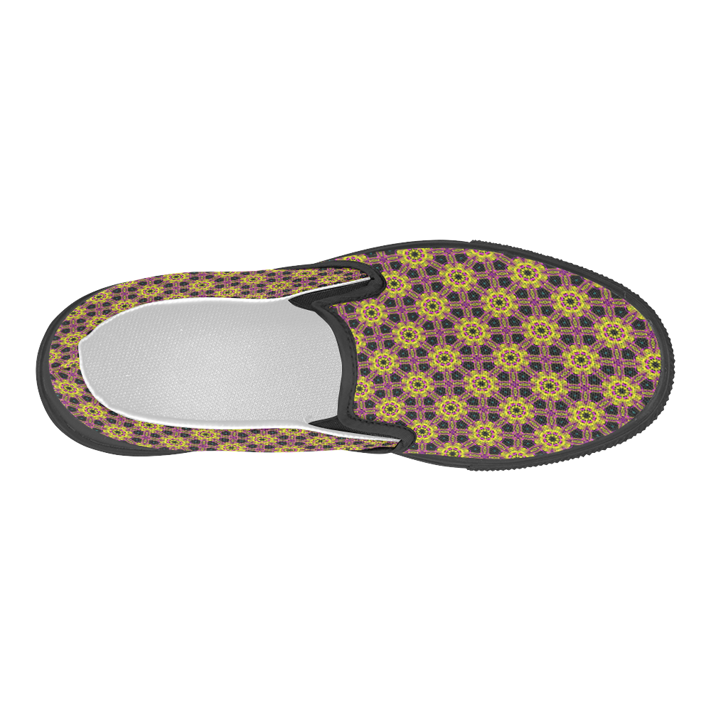 Connected Shapes Women's Slip-on Canvas Shoes (Model 019)