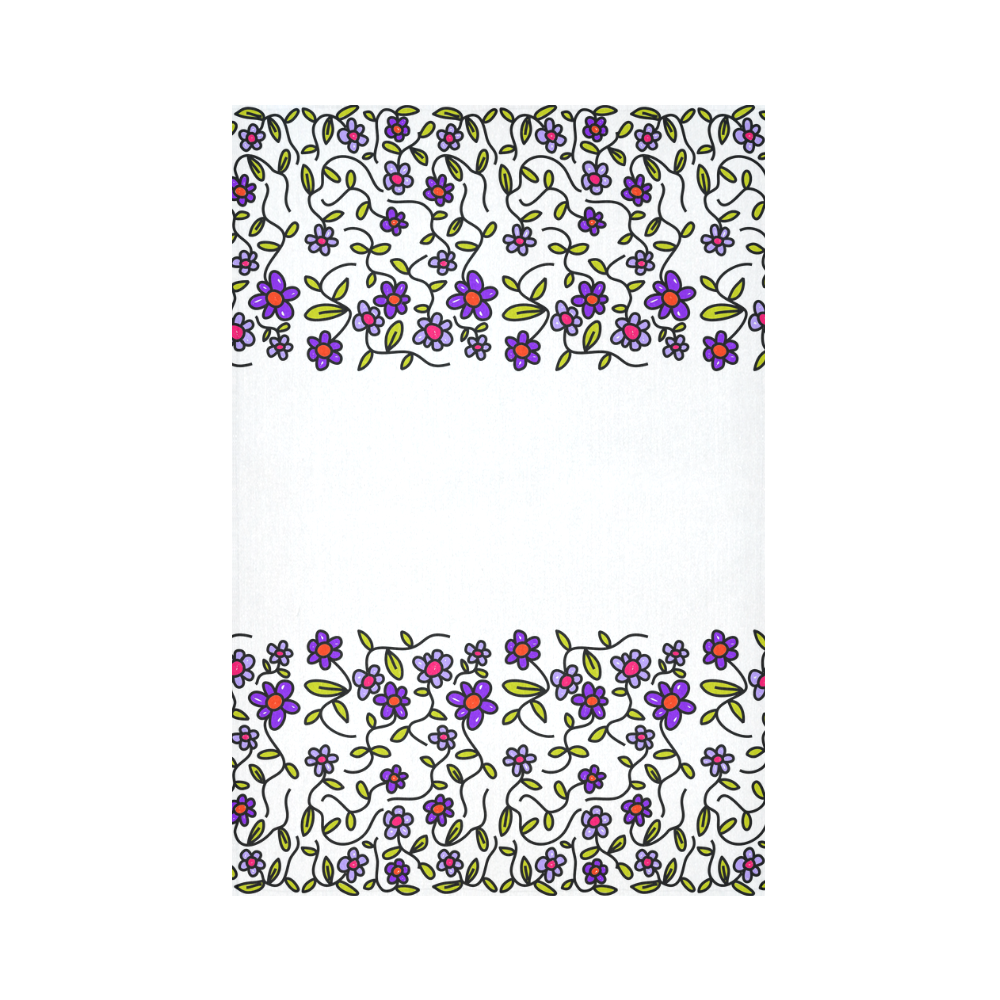 Floral Cotton Linen Wall Tapestry 60"x 90"