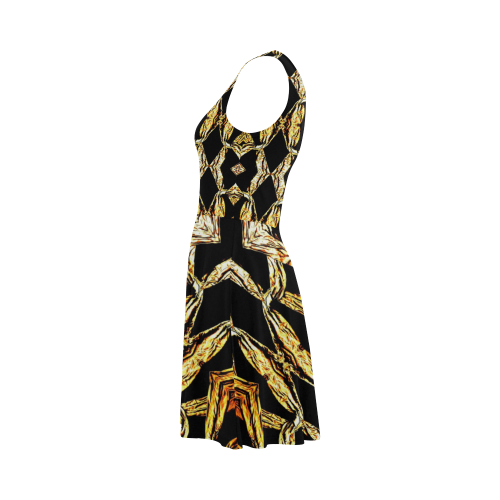 Elegant Oriental Pattern Black Gold Atalanta Sundress (Model D04)