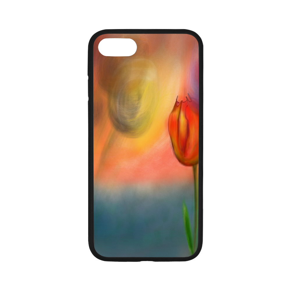 Peach Tulips Rubber Case for iPhone 7 4.7”