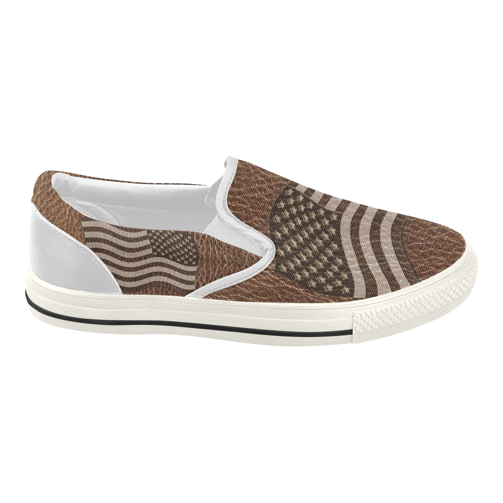 Leather-Look USA Women's Slip-on Canvas Shoes (Model 019)