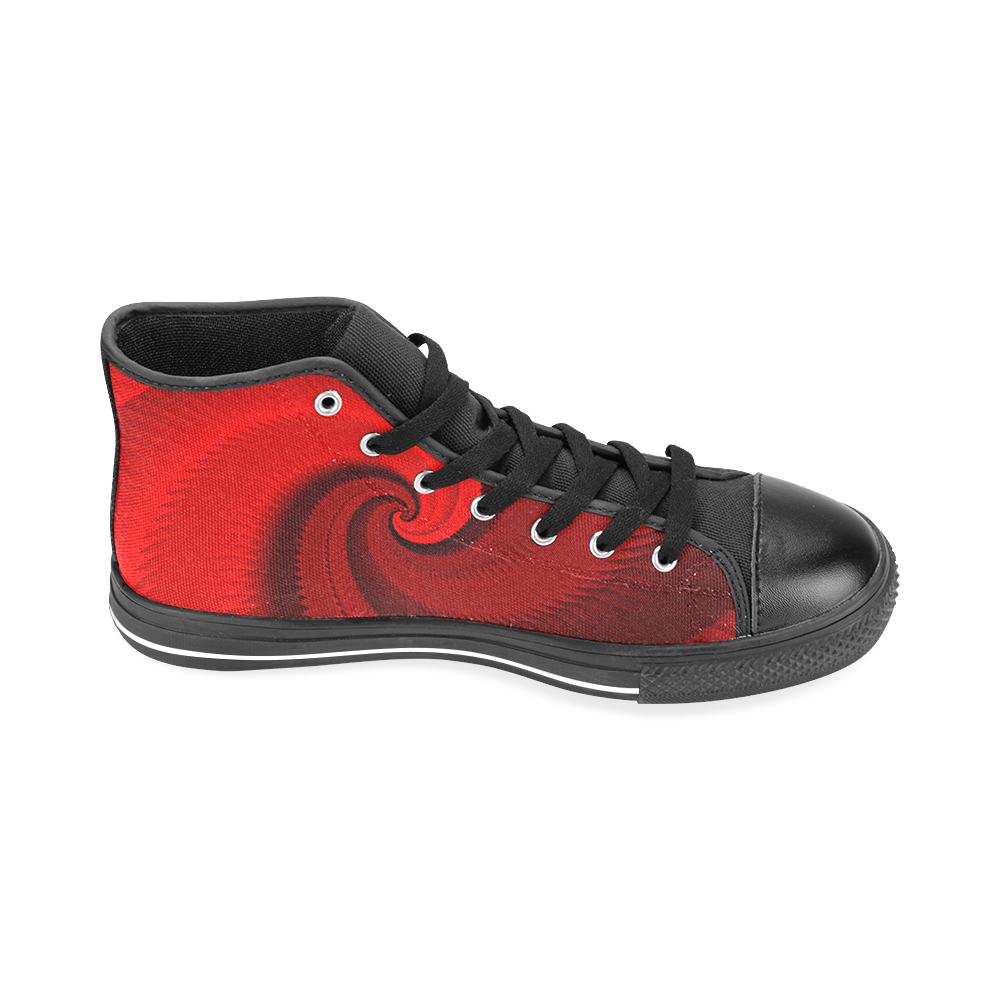 Red Rose Dragon Scales Spiral Men’s Classic High Top Canvas Shoes /Large Size (Model 017)