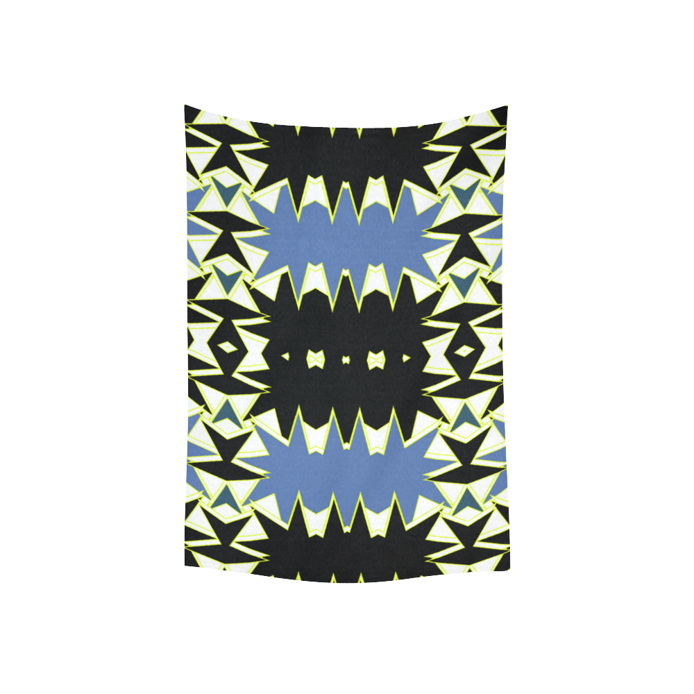 Black and blue Cotton Linen Wall Tapestry 40"x 60"