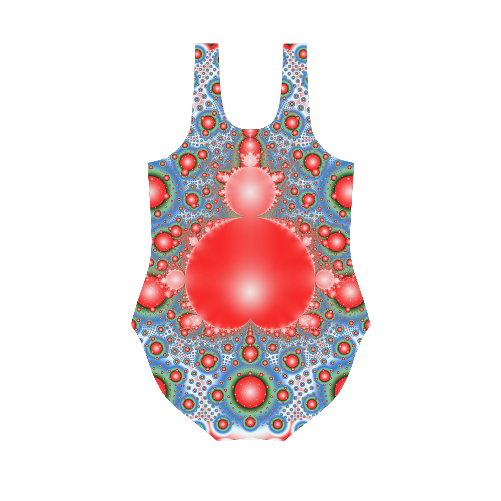 Polka dot - Dot Fractal - funny dots Vest One Piece Swimsuit (Model S04)