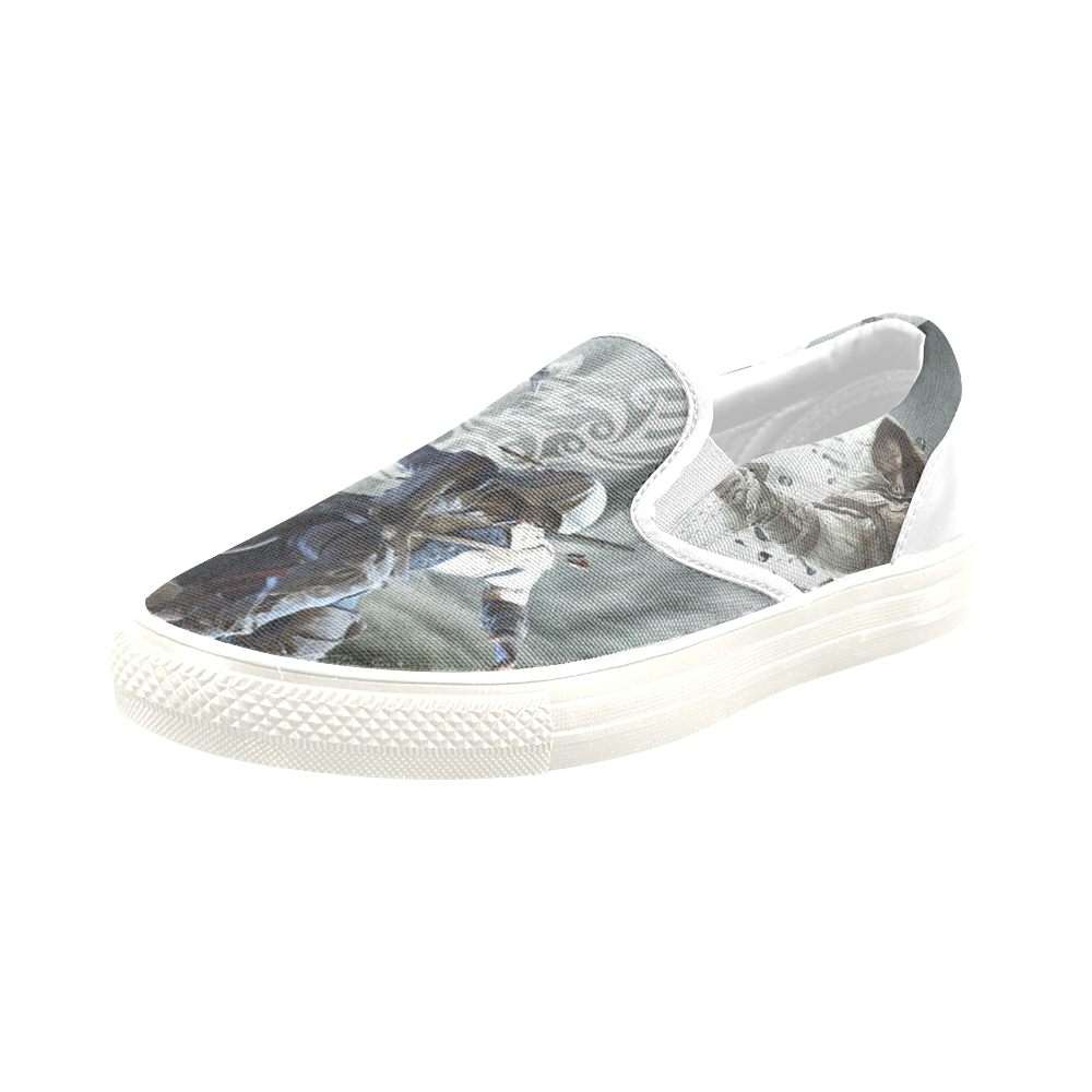 Assassins_Creed_mens shoes Men's Slip-on Canvas Shoes (Model 019)