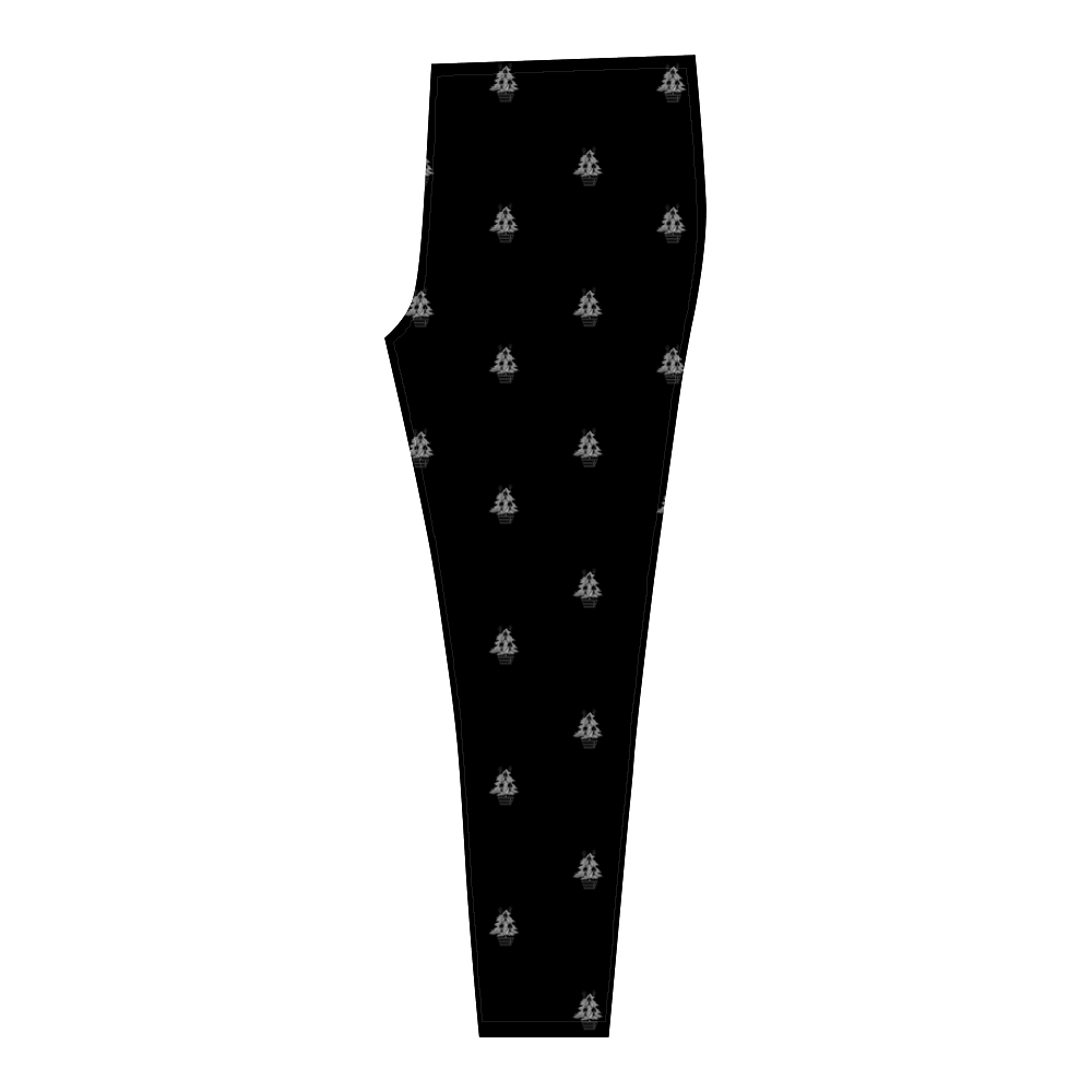 Silver Christmas Trees with Candles Cassandra Women's Leggings (Model L01)