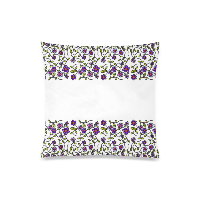 Floral Custom Zippered Pillow Case 20"x20"(Twin Sides)