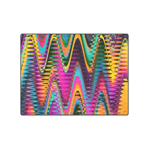 WAVES DISTORTION chevrons multicolored Blanket 50"x60"