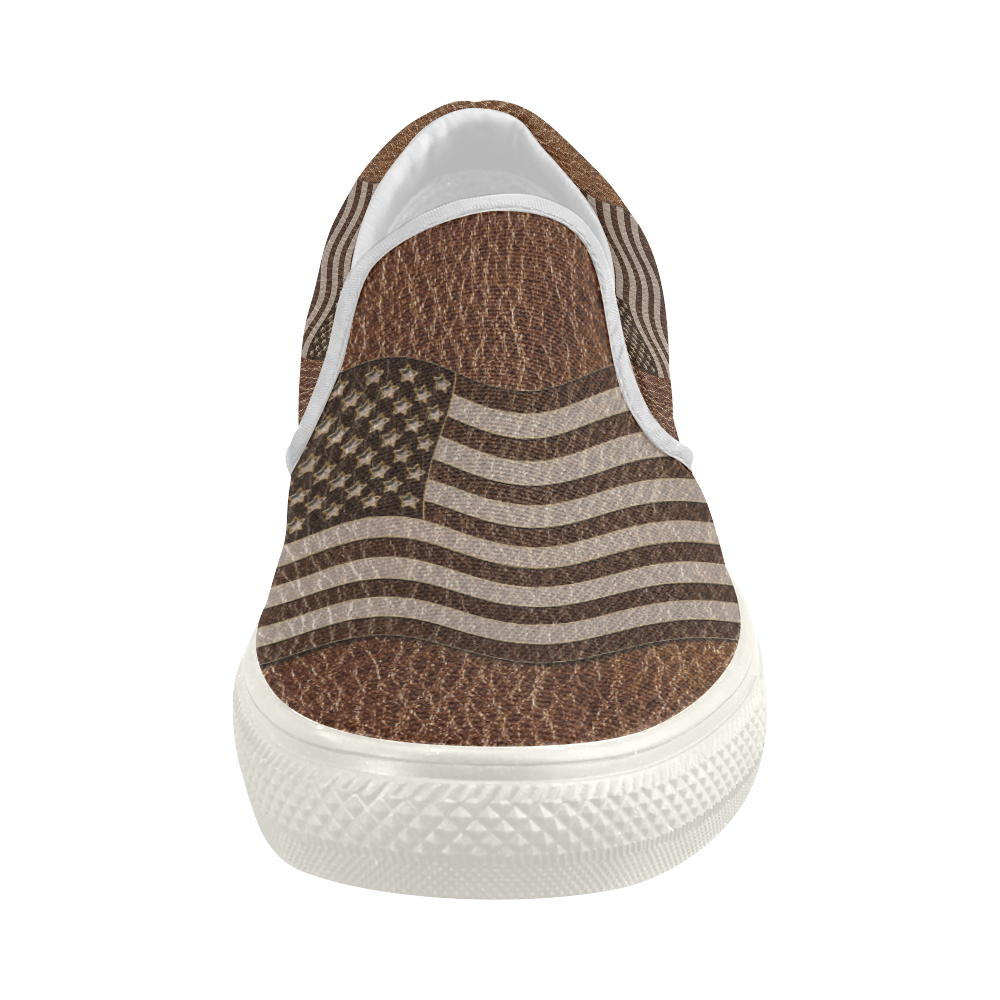 Leather-Look USA Women's Slip-on Canvas Shoes (Model 019)