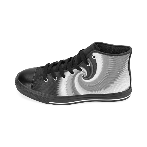 Black and White Dragon Scales Spiral Men’s Classic High Top Canvas Shoes /Large Size (Model 017)