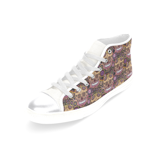 candy sugar skull Women's Classic High Top Canvas Shoes (Model 017)