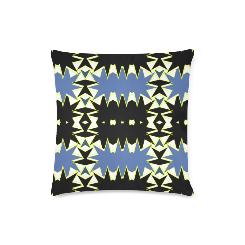 Black and blue Custom Zippered Pillow Case 16"x16"(Twin Sides)