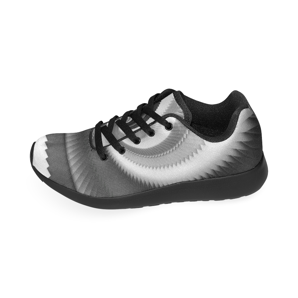 Black and White Dragon Scales Spiral Women’s Running Shoes (Model 020)
