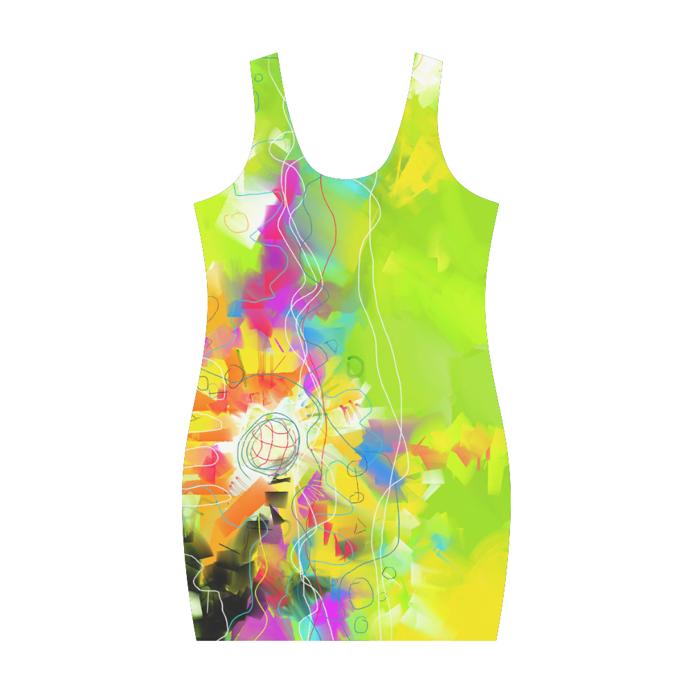 Abstraction Green Vest Dress Medea Vest Dress (Model D06)
