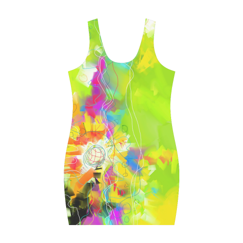 Abstraction Green Vest Dress Medea Vest Dress (Model D06)