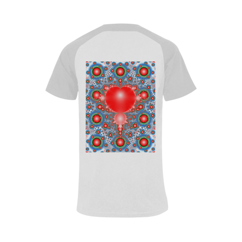Polka dot - Dot Fractal - funny dots Men's Raglan T-shirt Big Size (USA Size) (Model T11)