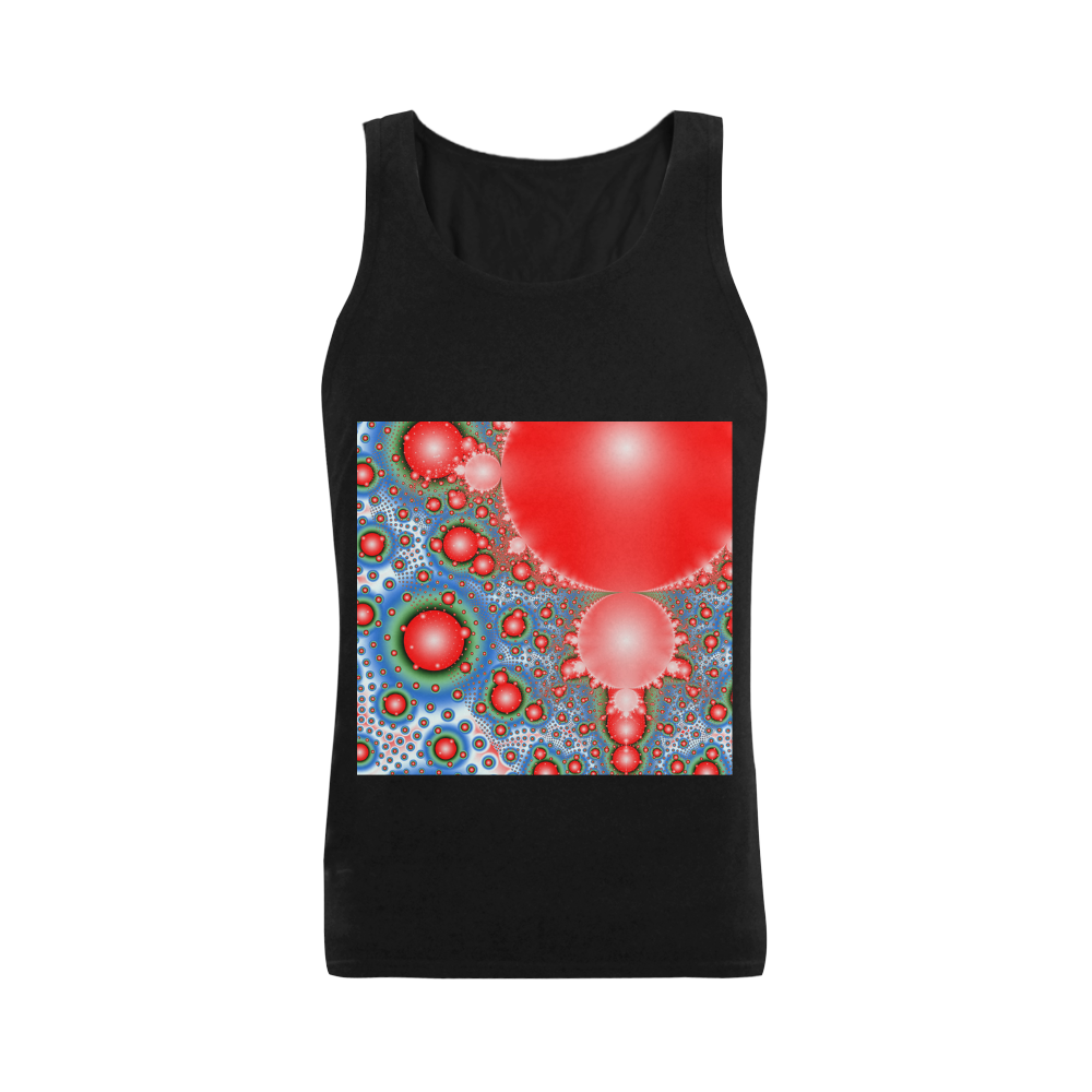 Polka dot - Dot Fractal - funny dots Plus-size Men's Shoulder-Free Tank Top (Model T33)