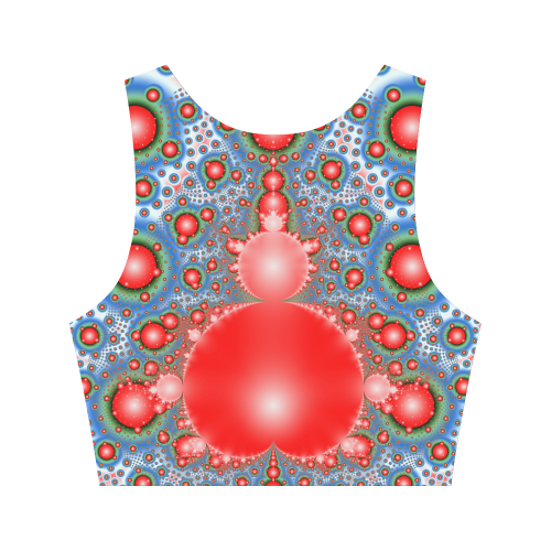 Polka dot - Dot Fractal - funny dots Women's Crop Top (Model T42)