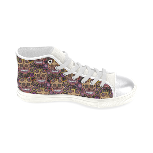 candy sugar skull Women's Classic High Top Canvas Shoes (Model 017)