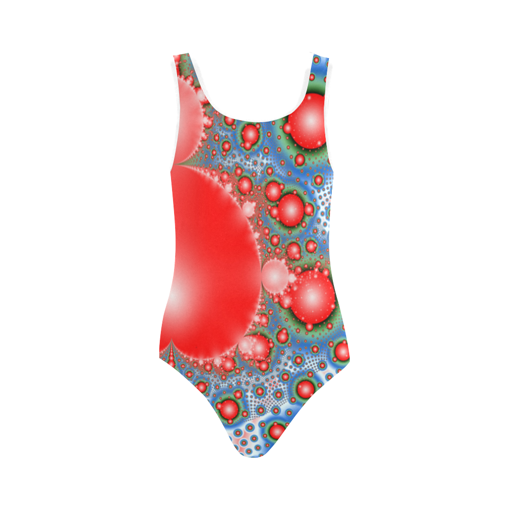 Polka dot - Dot Fractal - funny dots Vest One Piece Swimsuit (Model S04)