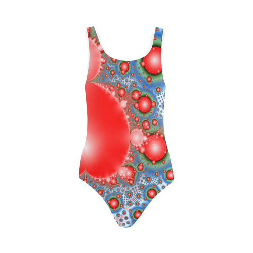 Polka dot - Dot Fractal - funny dots Vest One Piece Swimsuit (Model S04)