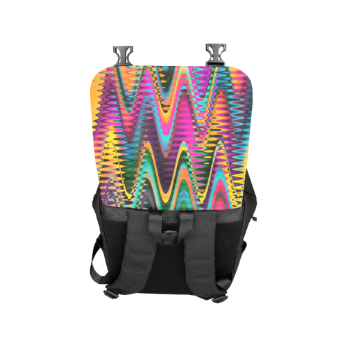 WAVES DISTORTION chevrons multicolored Casual Shoulders Backpack (Model 1623)