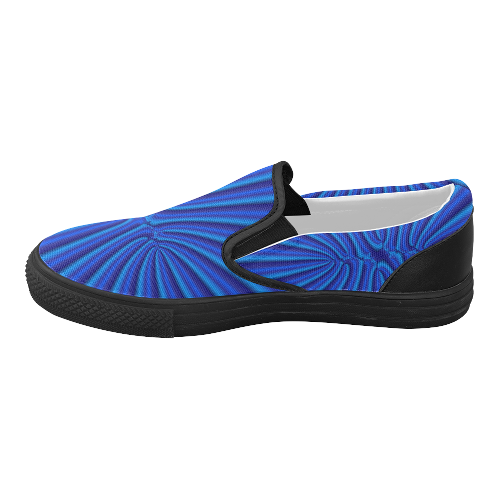 Blue Illusion by Martina Webster Women's Slip-on Canvas Shoes (Model 019)