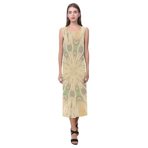 Fire Feather White Phaedra Sleeveless Open Fork Long Dress